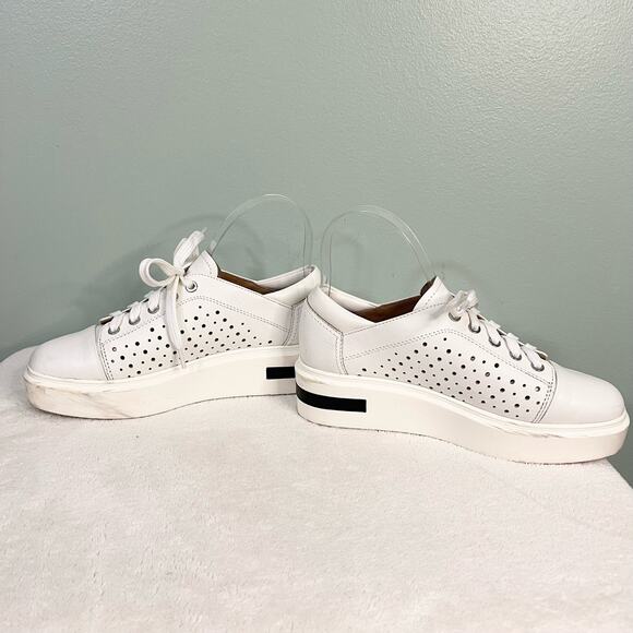 Linea Paolo Sneakers Women 5M White Leather Oxford Kendra Platform Perforated - Picture 7 of 12